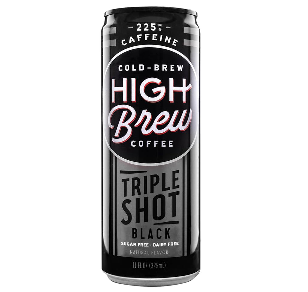 Pouring High Brew Coffee into a glass for a refreshing energy boost.