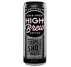 Pouring High Brew Coffee into a glass for a refreshing energy boost.