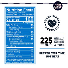 High Brew Vanilla Bean label close-up, gluten-free cold brew with high caffeine