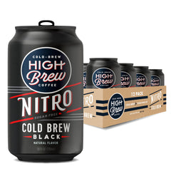 High Brew Nitro Black cold brew can for on-the-go mornings, bold and smooth.
