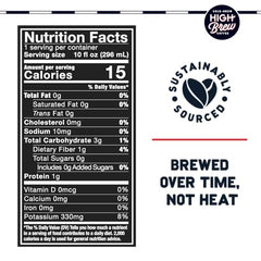 High Brew Nitro Black nitrogen pour highlighting creamy texture and caffeine kick.