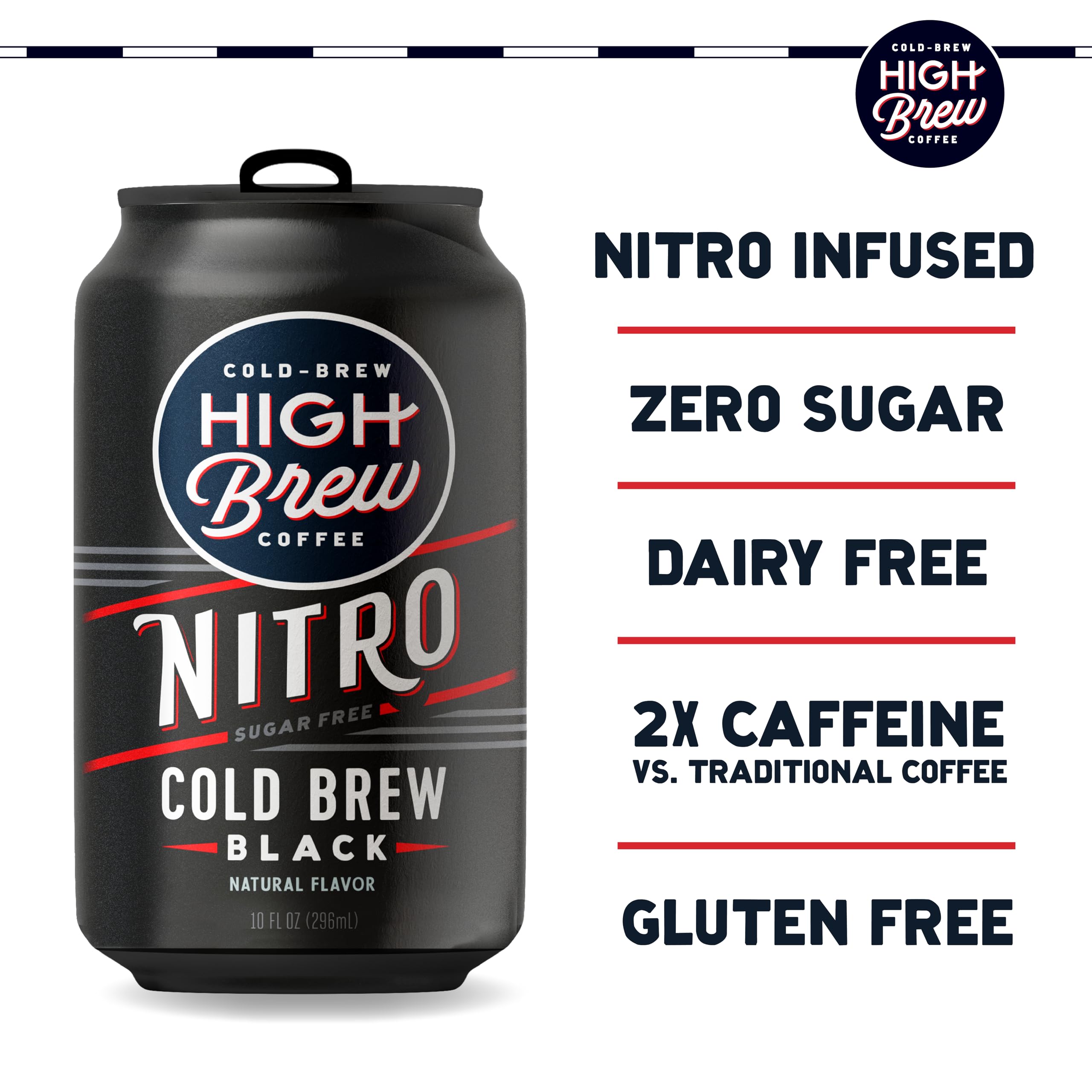 High Brew Nitro Black 12-pack cans for convenient daily energy.
