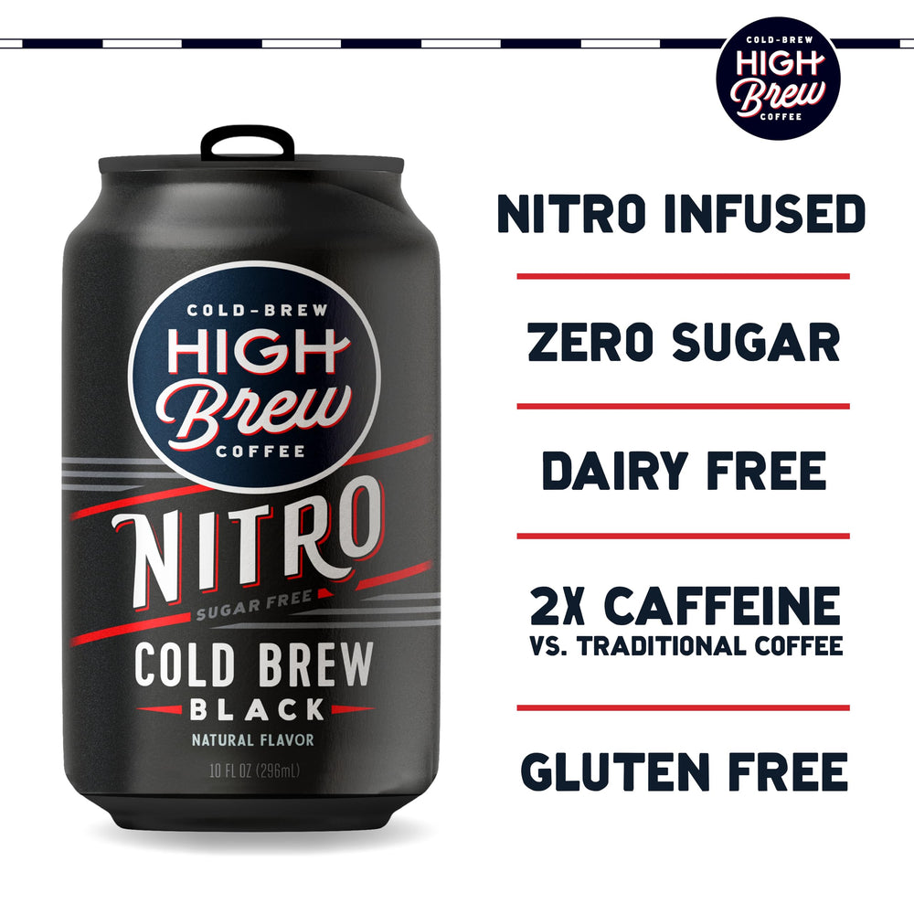 High Brew Nitro Black 12-pack cans for convenient daily energy.