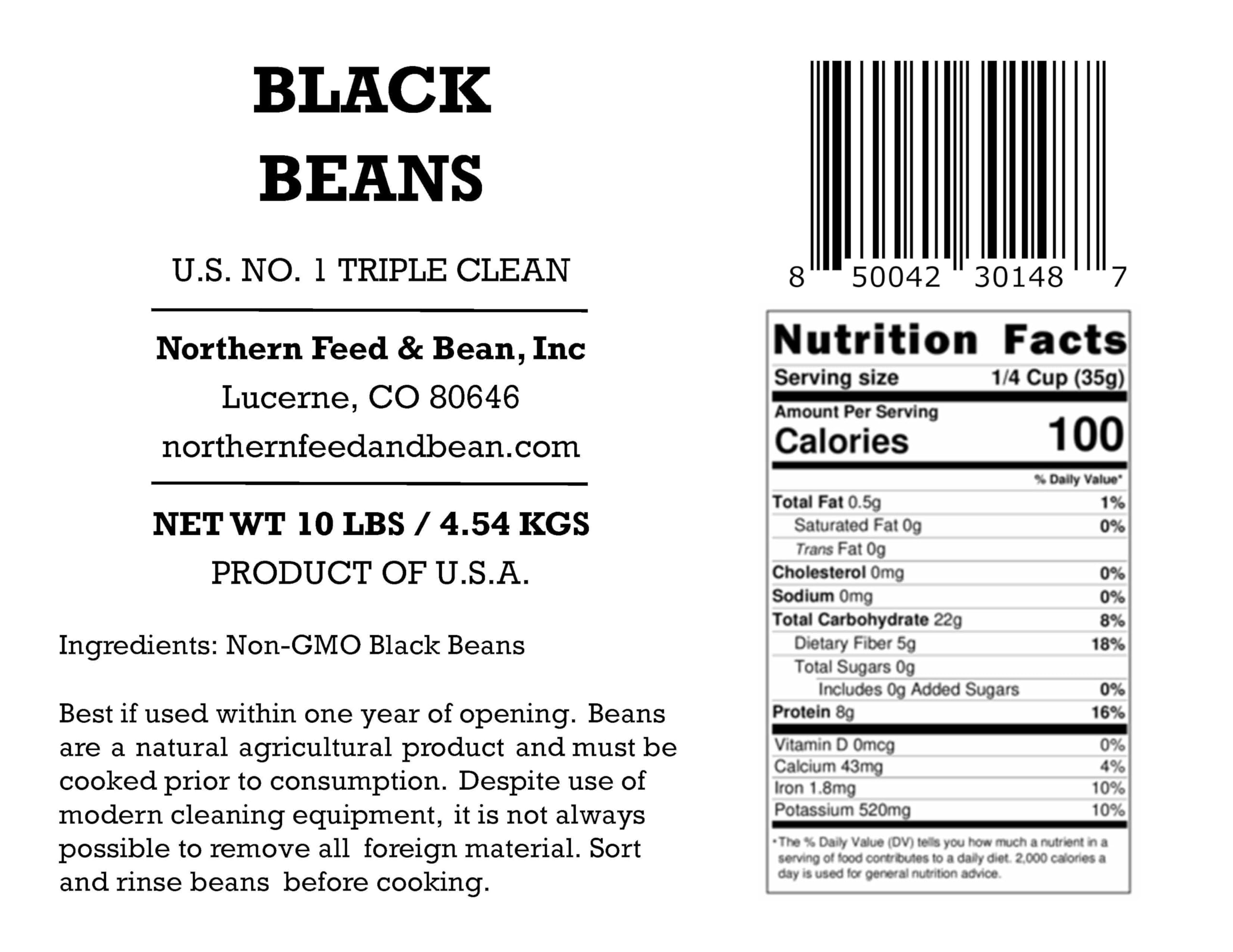 High Plains Black Beans bulk packaging ready for long-term pantry storage