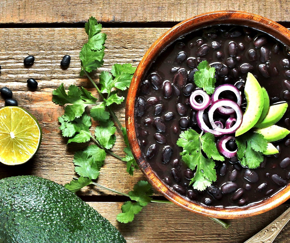 Steaming bowl of prepared High Plains Black Beans, hearty and protein-rich
