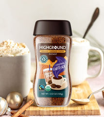 Fair-trade Organic Arabica badge on Highground packaging