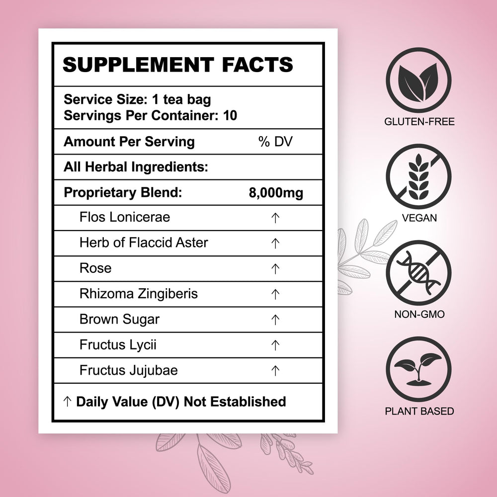 Hiherbs Fibroid Tea steeped cup with warm aroma supports daily wellness