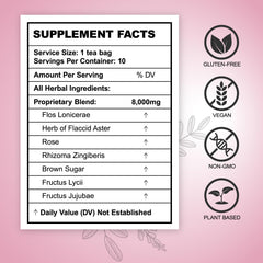 Hiherbs Fibroid Tea steeped cup with warm aroma supports daily wellness