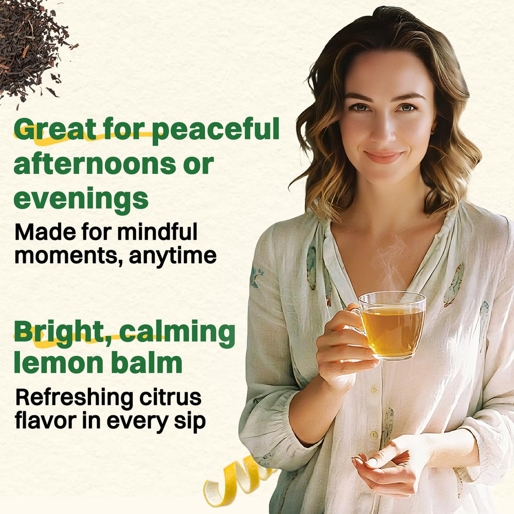 Brewing Hiihone lemon balm tea with clear instructions for steeping