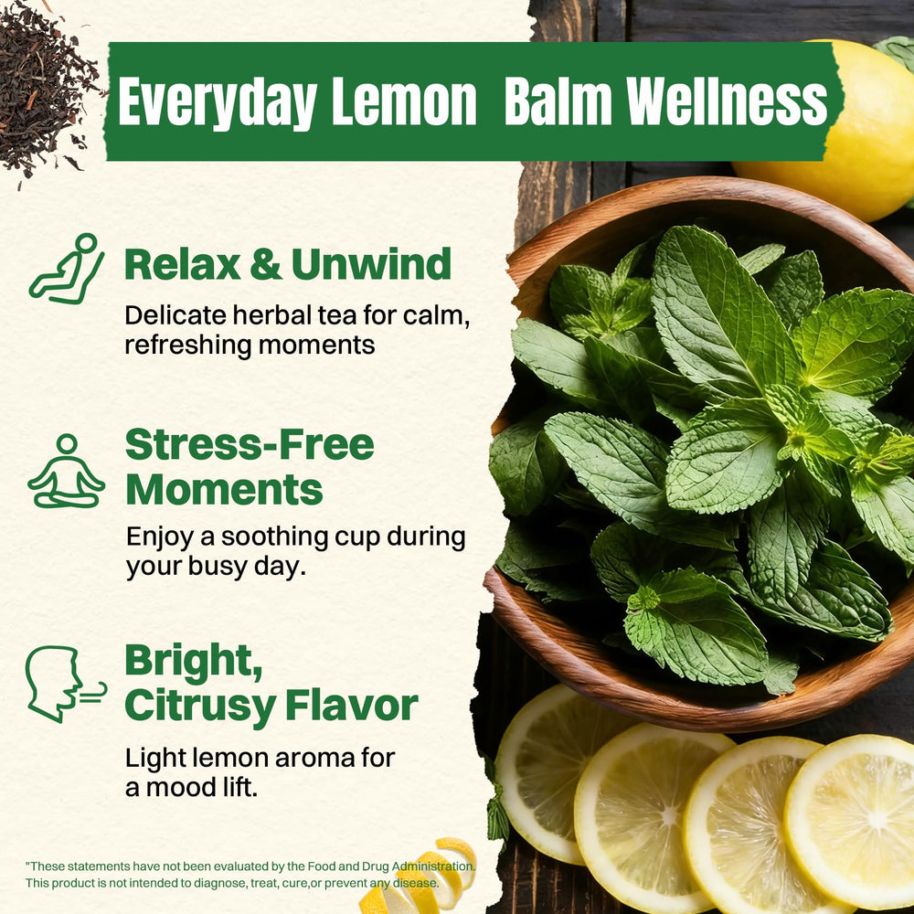 Steam rising from a cup of Hiihone lemon balm tea for relaxation