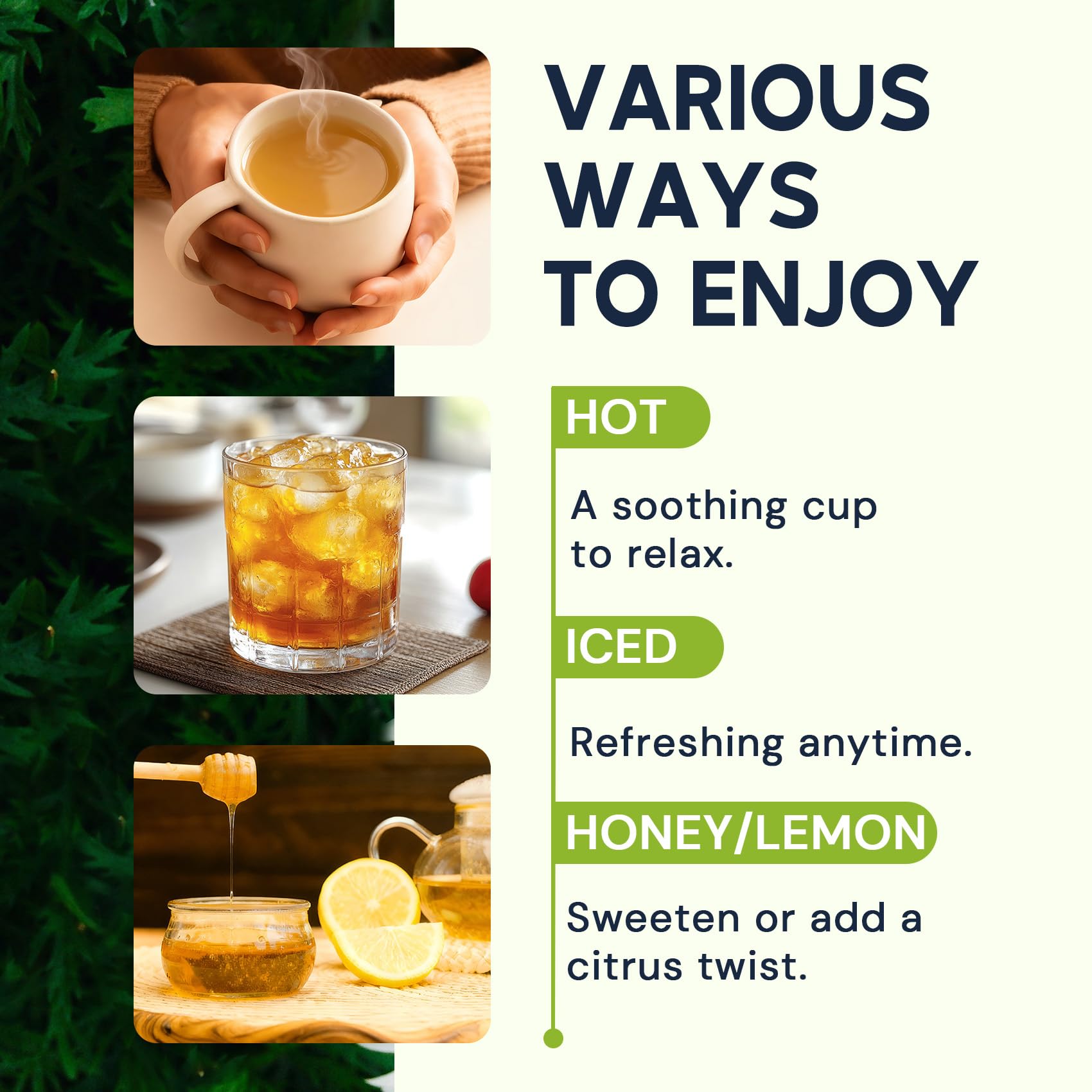 HIIHONE Soursop Tea packaging on shelf, preserved flavor and freshness.