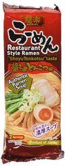 Hikari Miso Menraku ramen noodles packaging for convenient, quick dinners.