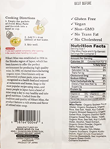 Hikari Miso Organic Instant Miso Soup shows tofu dissolving for fluffy texture in hot broth.
