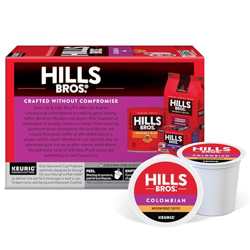 Hills Bros 12-pack box sits on kitchen counter.