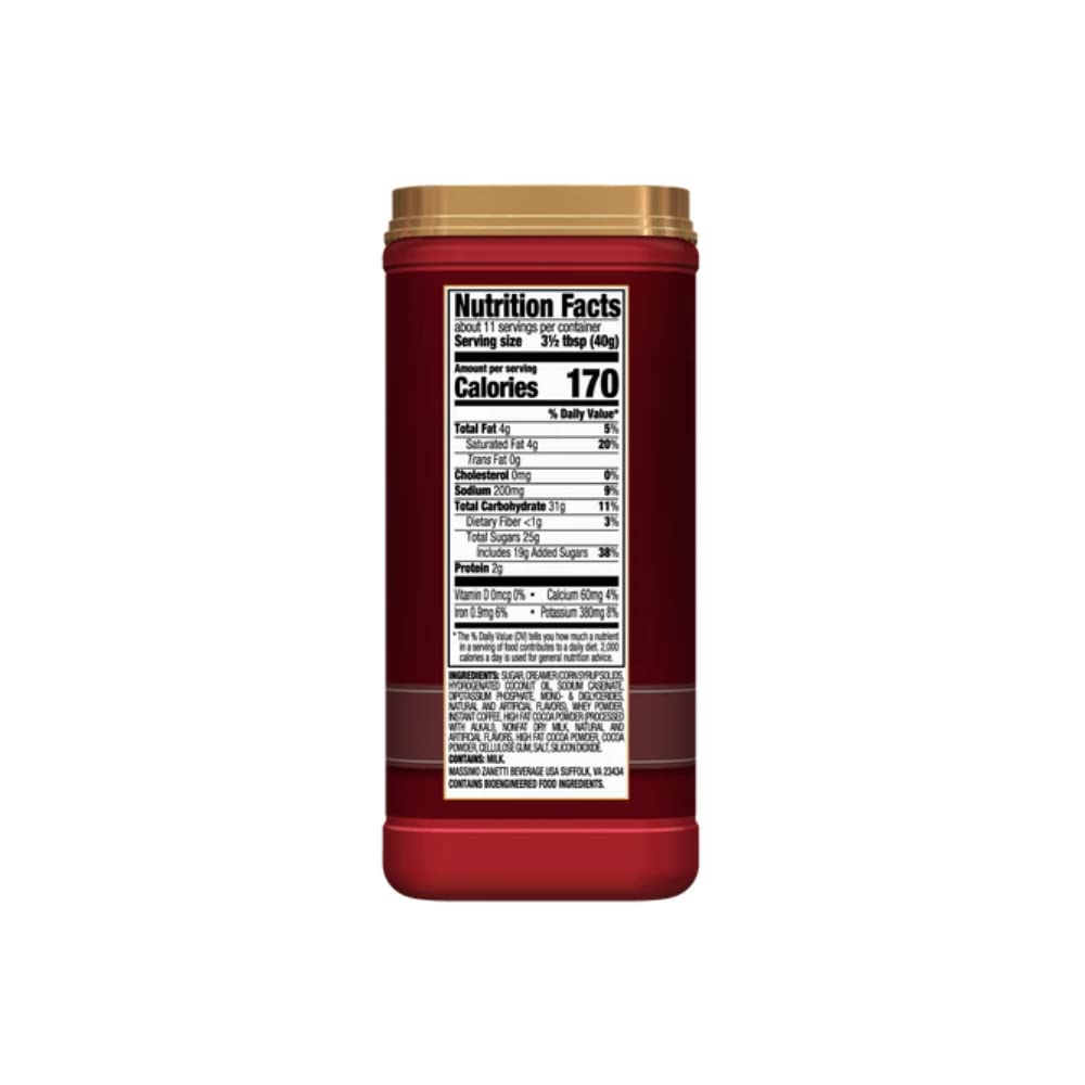 Hills Bros Cappuccino Double Mocha packaging back showing flavor notes.