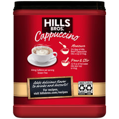 Hills Bros Cappuccino Hazelnut creamer pour over mug for creamy versatility.