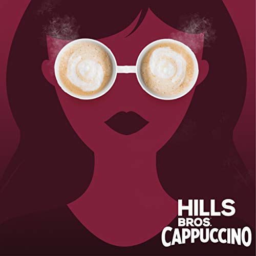 Hills Bros Cappuccino latte art-ready finish for at-home café vibes.