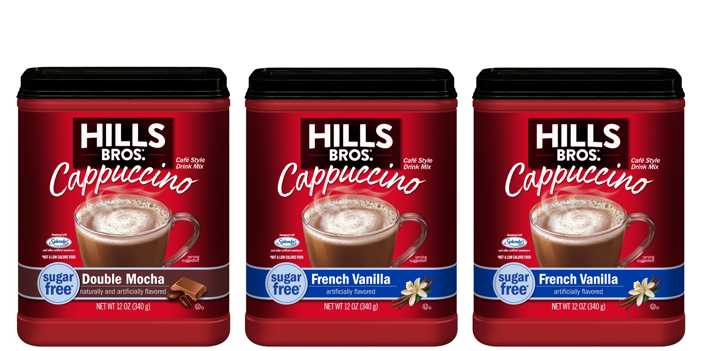 Hills Bros Cappuccino Mix hot cup with rich foam for cafe style flavor