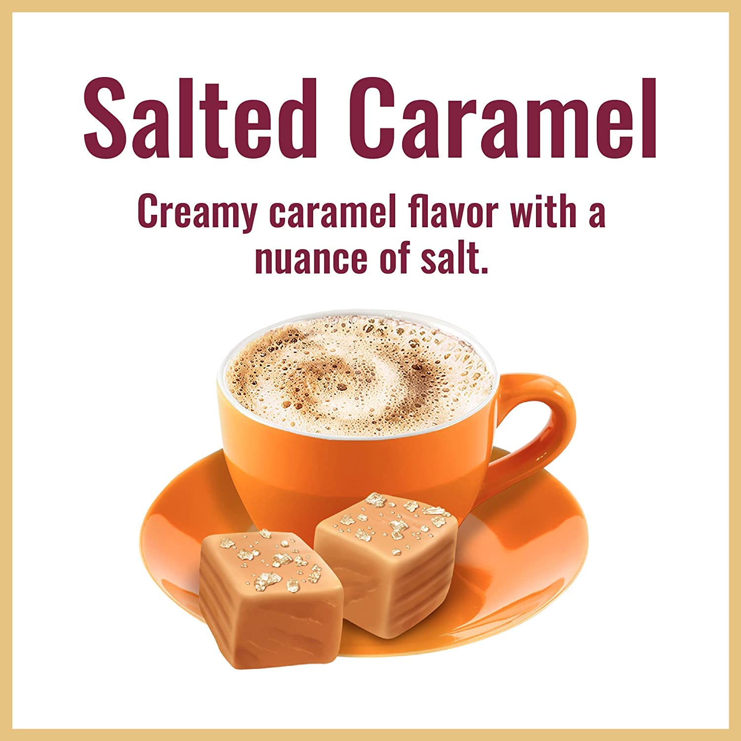 Hills Bros Cappuccino Mix iced coffee glass, refreshing chill with rich caramel nuance.