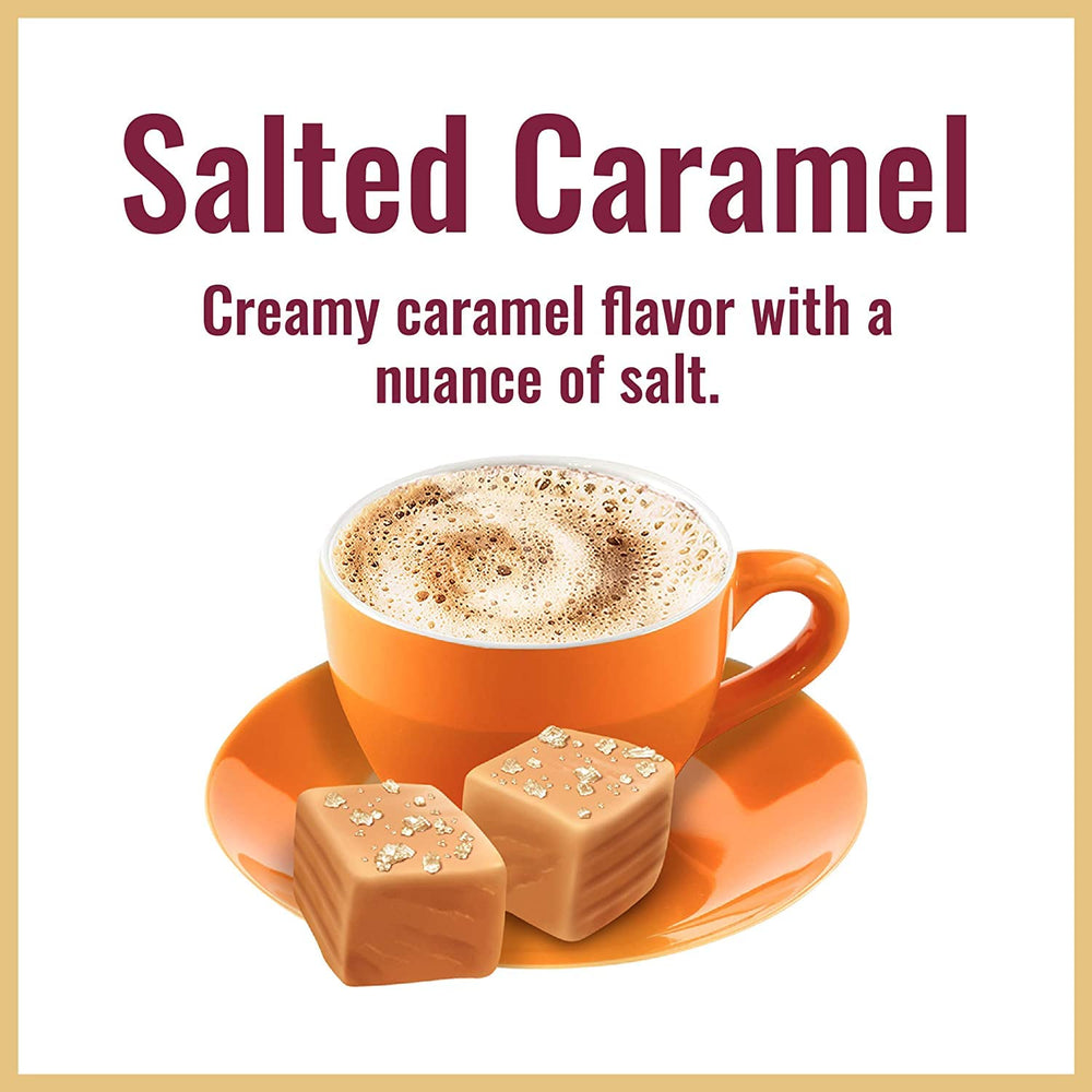 Hills Bros Cappuccino Mix iced coffee glass, refreshing chill with rich caramel nuance.