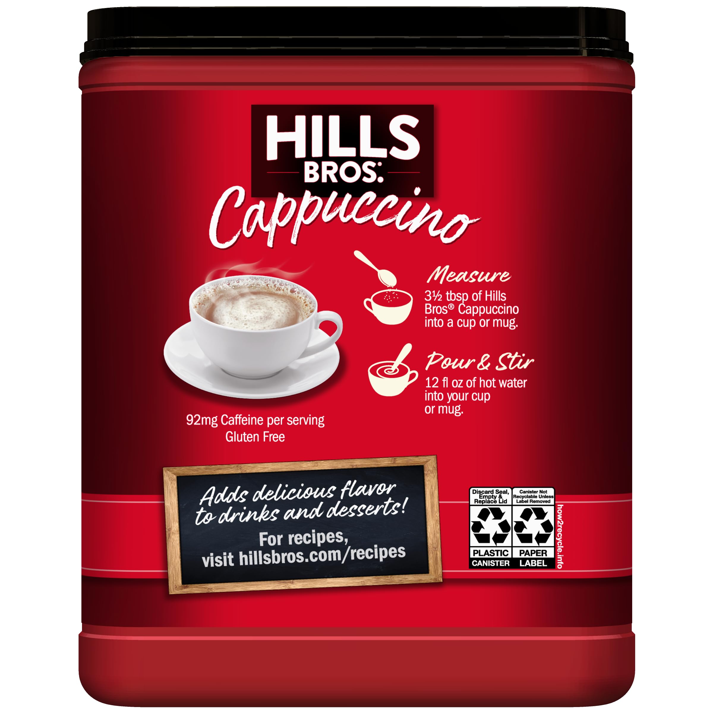 Hills Bros coffee scoop measures the mix for precise, flavorful cups.