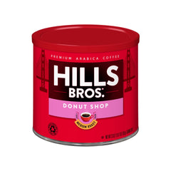 Hills Bros. Donut Shop ground coffee can inviting aroma for daily use