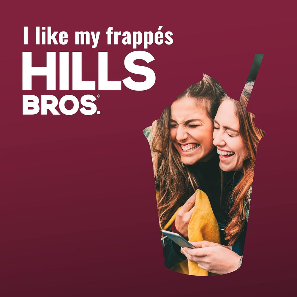 Hills Bros Frappes hot milk being poured into a mug for warmth.