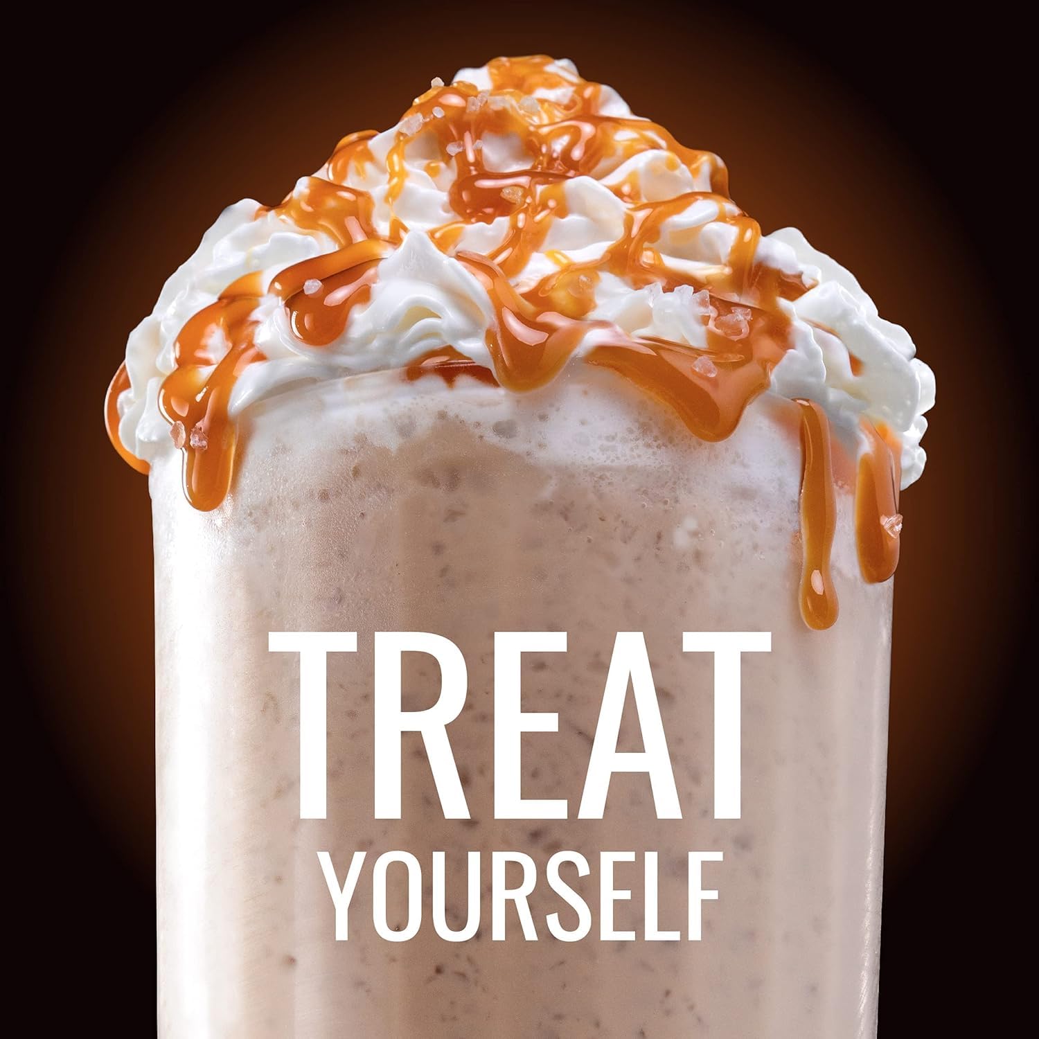 Hills Bros Frappés Toffee Butter Cake swirl in a glass for dessert-inspired frappé.