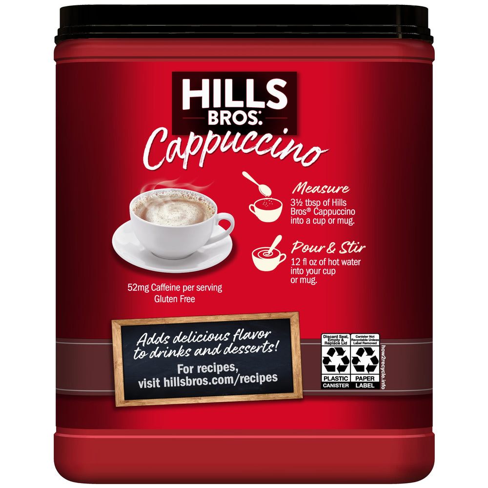 Hills Bros iced mocha cup showing refreshing cold option.