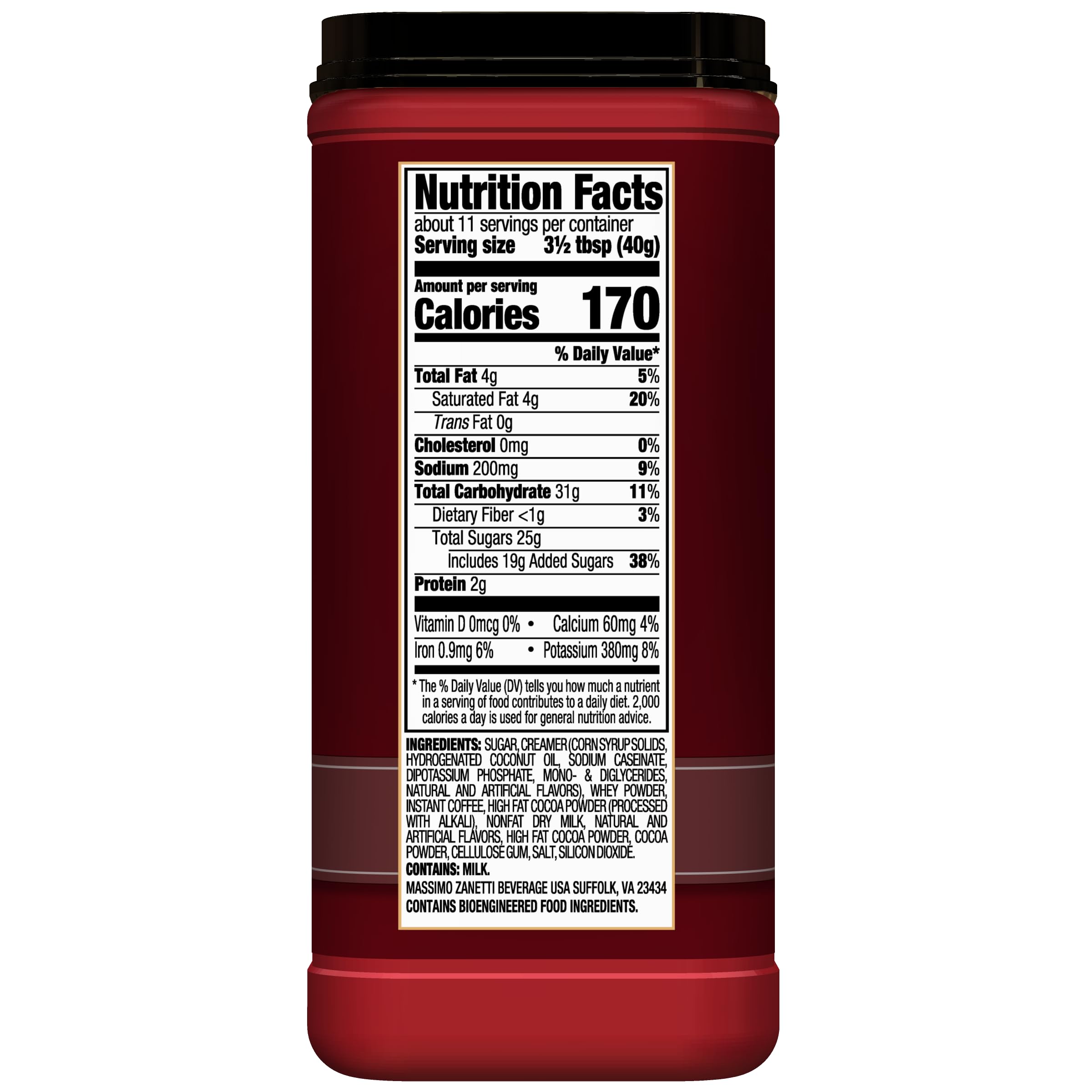 Hills Bros Instant Double Mocha Cappuccino pour shows quick, easy prep for busy mornings.