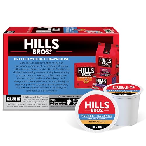Hills Bros Perfect Balance K-Cup Pod releasing inviting aroma for morning routine.