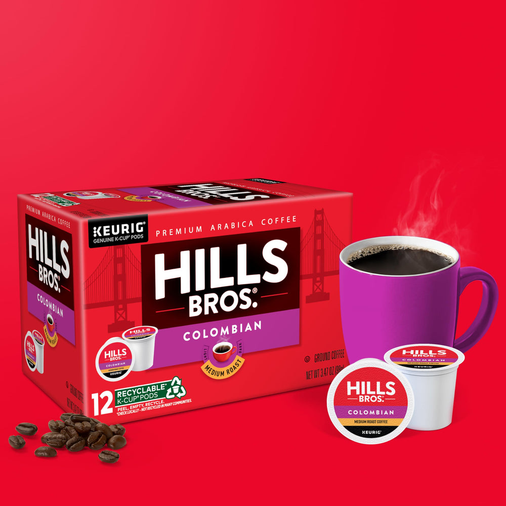 Hills Bros OU Kosher certification label on packaging.