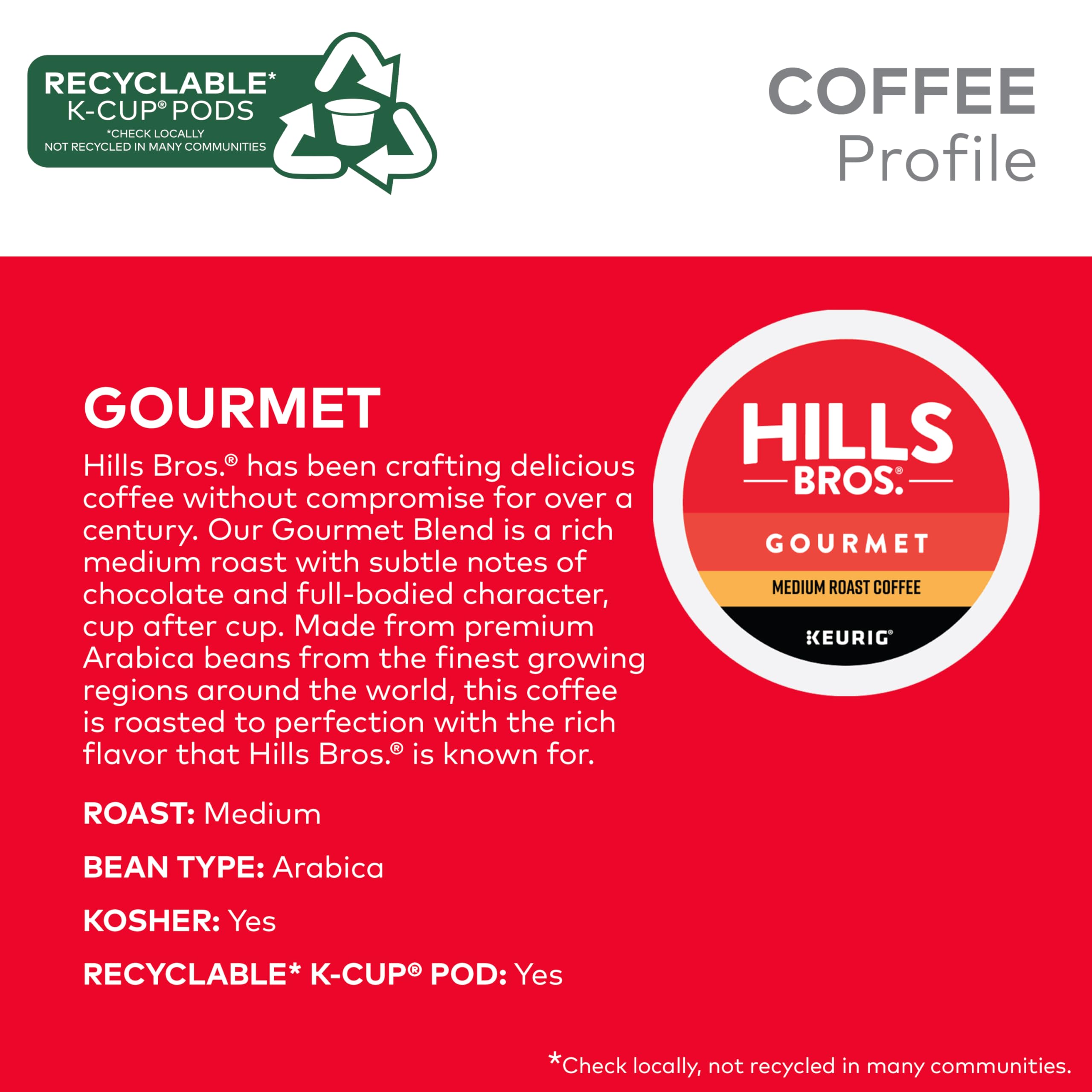 Recyclable Hills Bros K-Cup pod for easy disposal when permitted