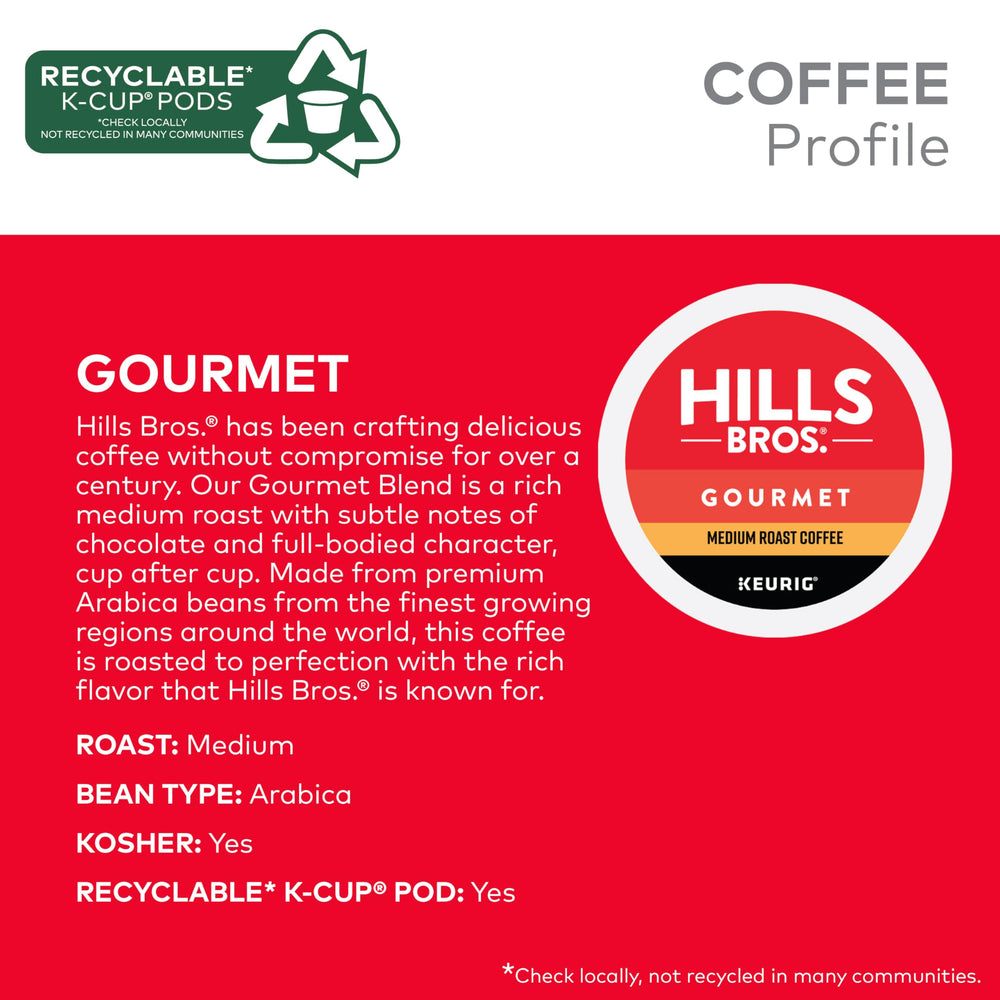 Recyclable Hills Bros K-Cup pod for easy disposal when permitted