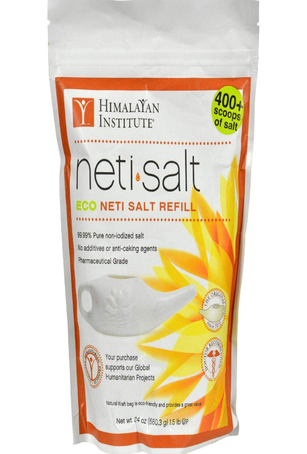 Himalayan Chandra Neti Salt Bag 24oz packaging, ready for daily saline rinses.