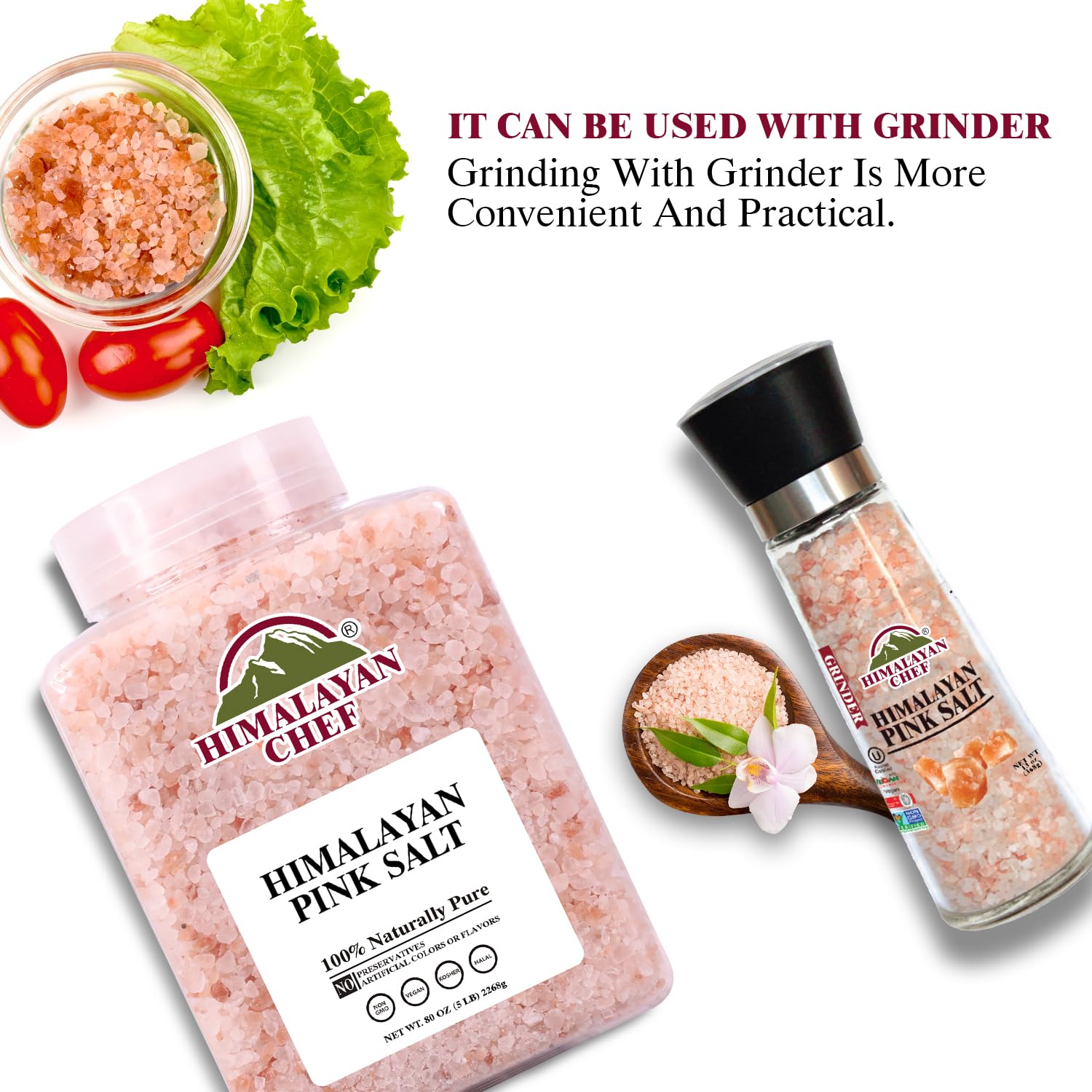 Himalayan Chef fine pink salt suitable for bath salts and cooking