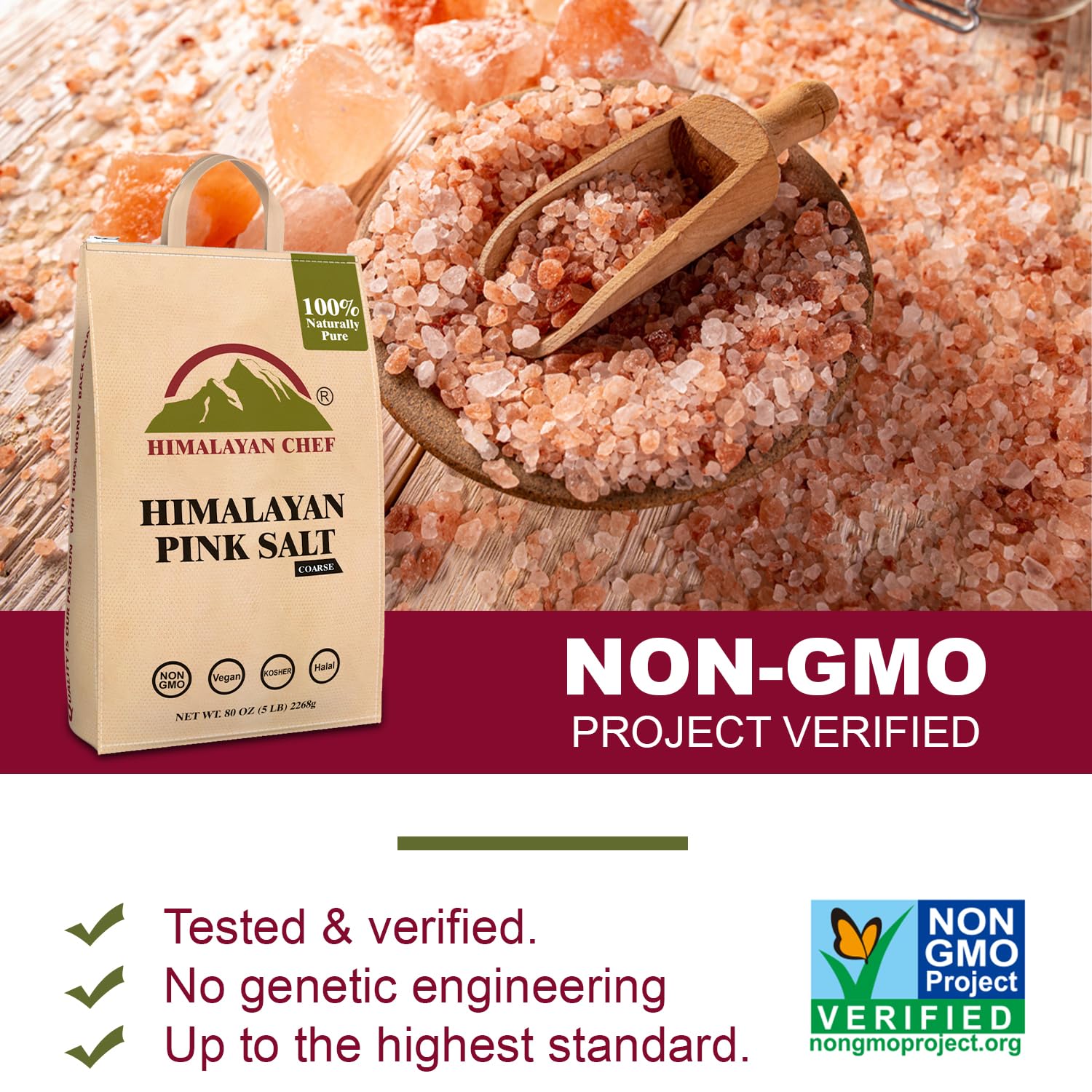 Himalayan Chef gluten-free and soy-free salt suitable for diverse dietary needs.