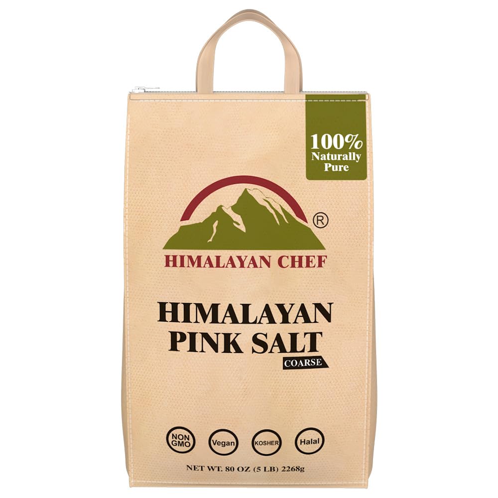 Himalayan Chef Himalayan Pink Salt 5lb bulk coarse crystals ideal for gourmet seasoning.