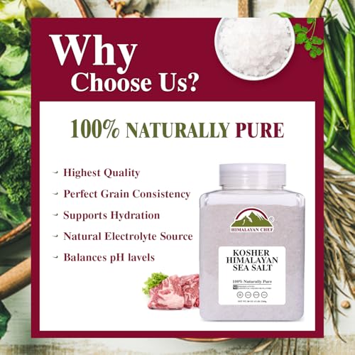 Himalayan Chef Kosher Sea Salt bath option for spa-like relaxation