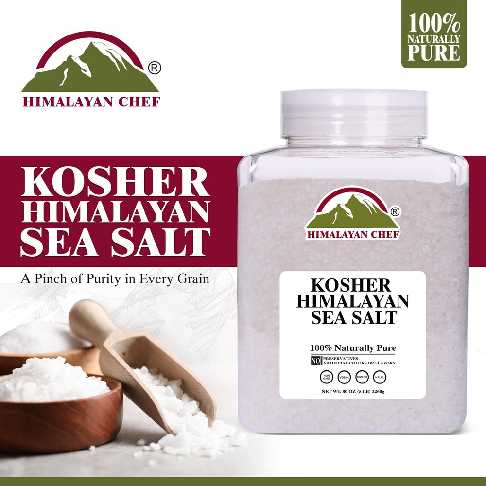 Himalayan Chef Kosher Sea Salt in a bowl ready for baking