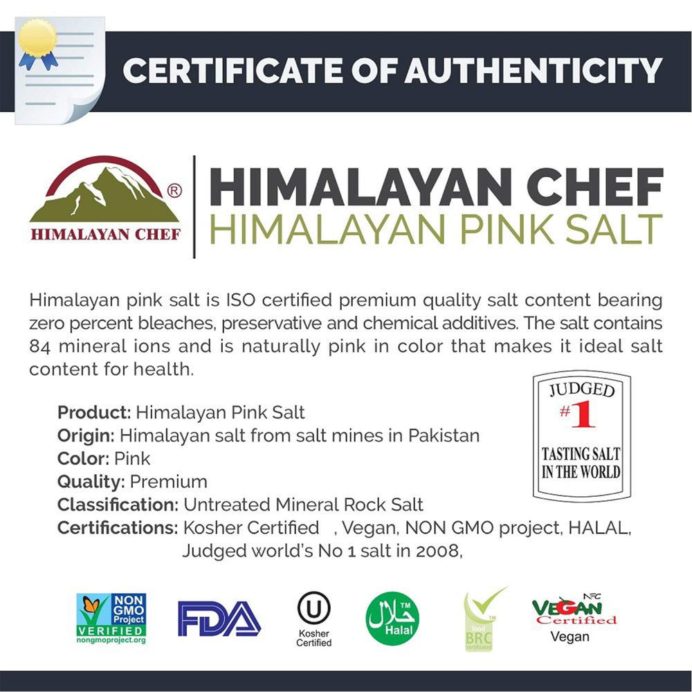 Himalayan Chef salt with no artificial colors or additives