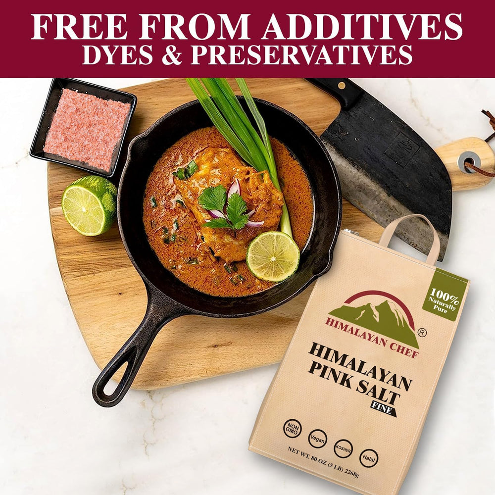 Himalayan Chef Pink Salt bath image highlights minerals for a relaxing soak.