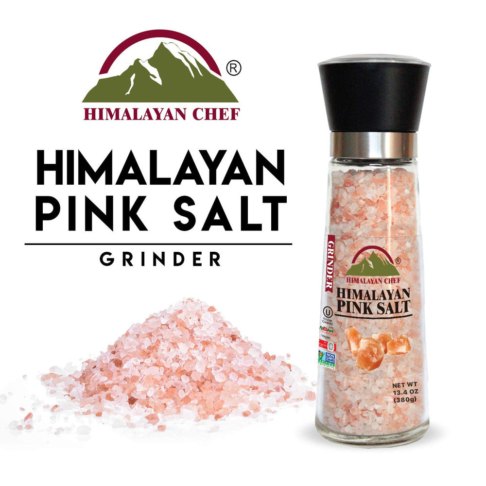 Himalayan Chef pink salt crystals close up highlighting natural color