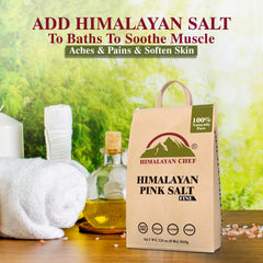 Himalayan Chef pink salt grains close-up showing natural mineral-rich crystals.