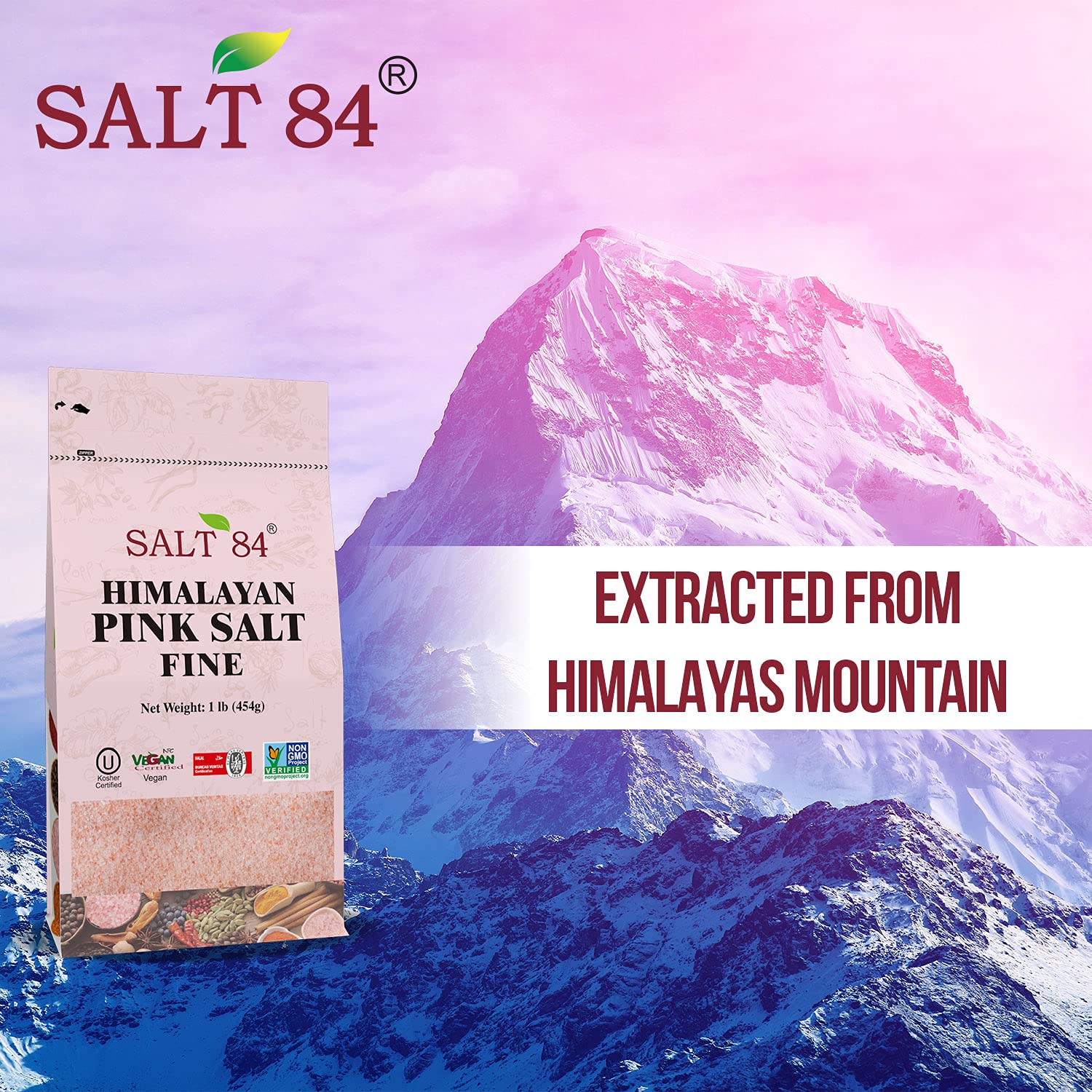 Himalayan Chef pink salt fine grains for versatile cooking and mineral-rich flavor.