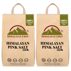 Himalayan Chef pink salt fine grain 10 lbs packaging ideal for kitchen prep