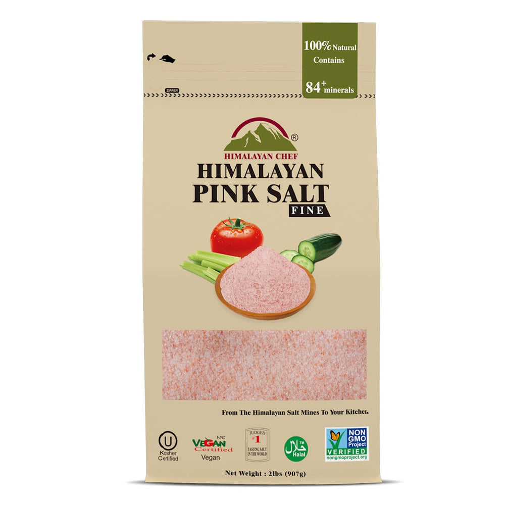 Himalayan Chef Pink Salt fine grain bag for everyday cooking and flavor.