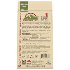 Himalayan Chef Pink Salt for grinder refills, a natural mineral-rich flavor enhancer.