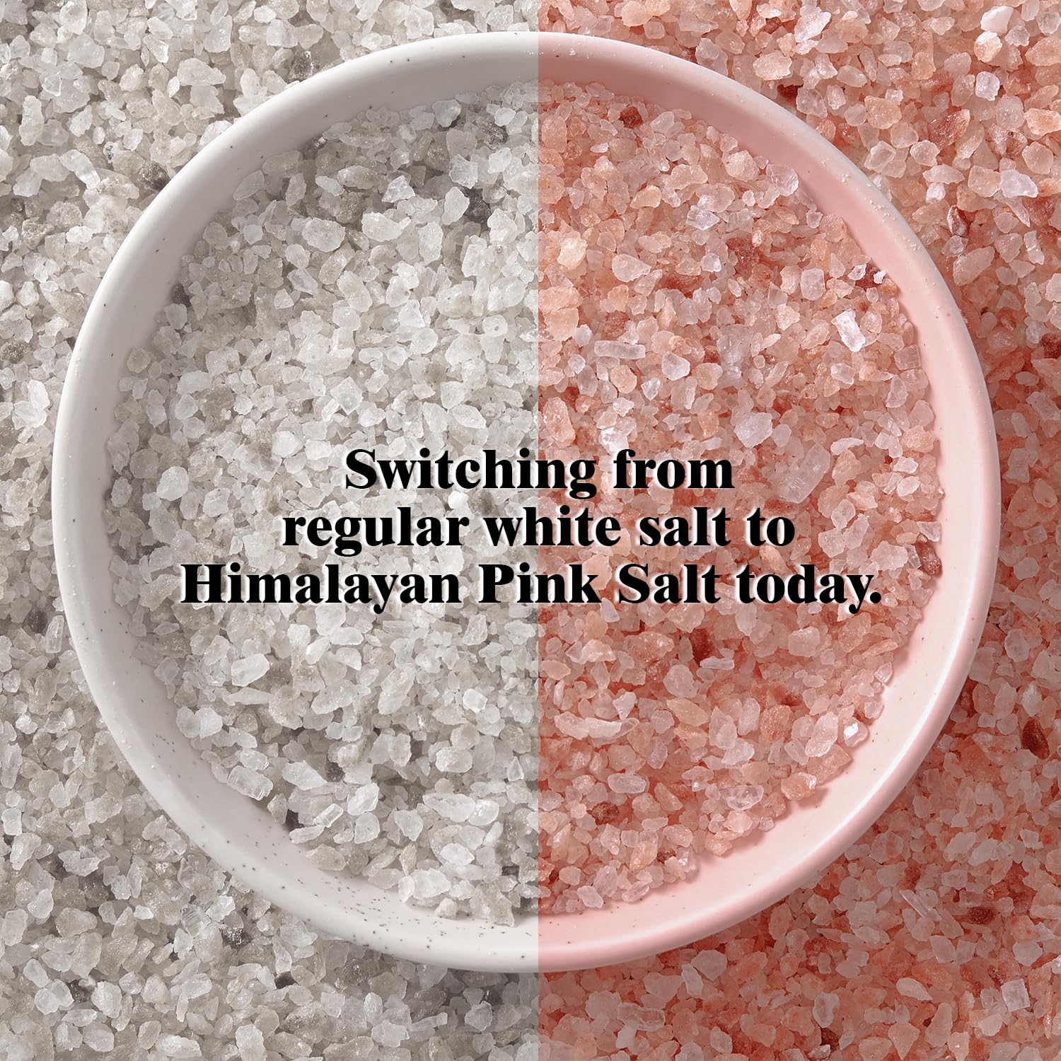 Himalayan Chef Pink Salt jar top view for pantry storage and quick access.