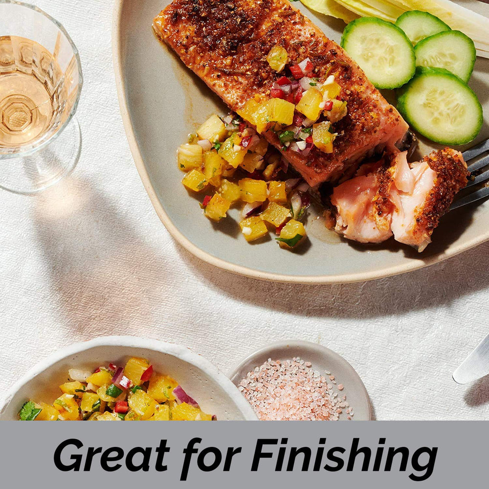 Himalayan Chef pink salt for Italian and seafood seasoning on meals.